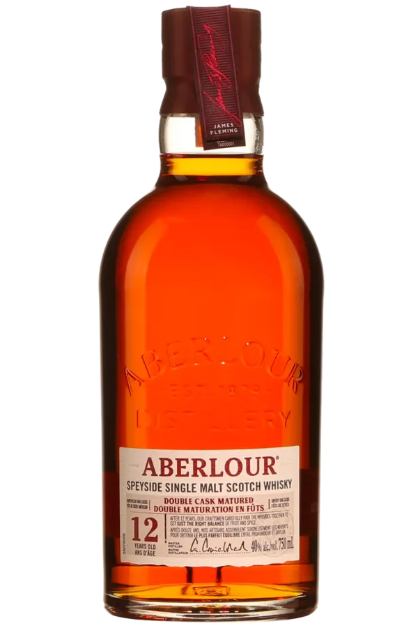 Aberlour 12 Years Double Cask whisky bottles in an elegant gift box, showcasing rich flavors and premium quality for connoisseurs and casual drinkers alike.