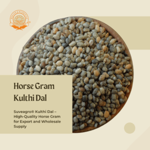 Suveagro® Horse Gram (Kulthi Dal) in a bowl, showcasing its brown color and unique texture.