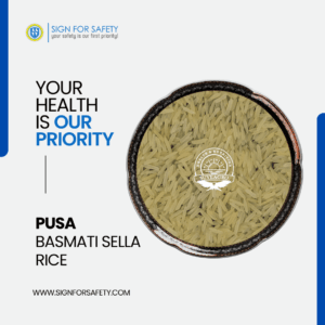 Suveagro® Pusa Basmati Sella Rice with long golden grains.