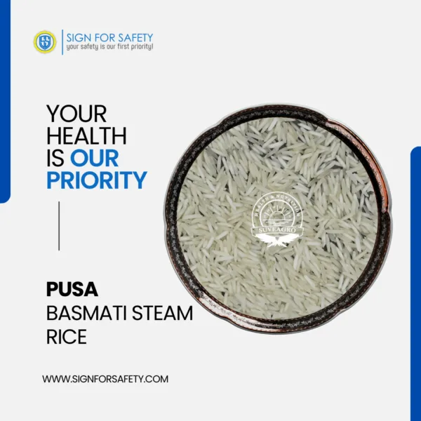 Suveagro® Pusa Basmati Steam Rice - Quality product from India.