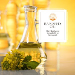 Bulk containers of Suveagro® Rapeseed Oil, ideal for culinary applications and food manufacturing.