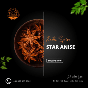 Whole star anise pods, a unique spice with a sweet, licorice-like flavor.