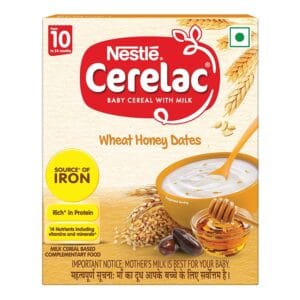 CERELAC Baby Cereal with Milk, Wheat Honey Dates 300g, For Babies 10-24 Months, Bulk Pack