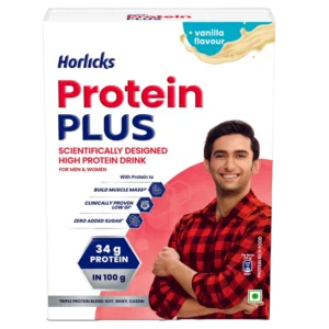 Horlicks Protein Plus Vanilla Flavour 400g, High-Protein Health Drink for Adults in Bulk Supply