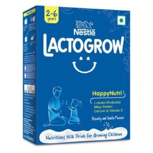 Nestle LACTOGROW Biscuity Vanilla Milk Drink Powder 400g, Bulk Pack for Kids (2-6 Years)