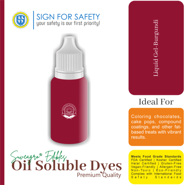 Deep Burgundy SUVEAGRO® Liquid Gel Dye for Pastries and Candies